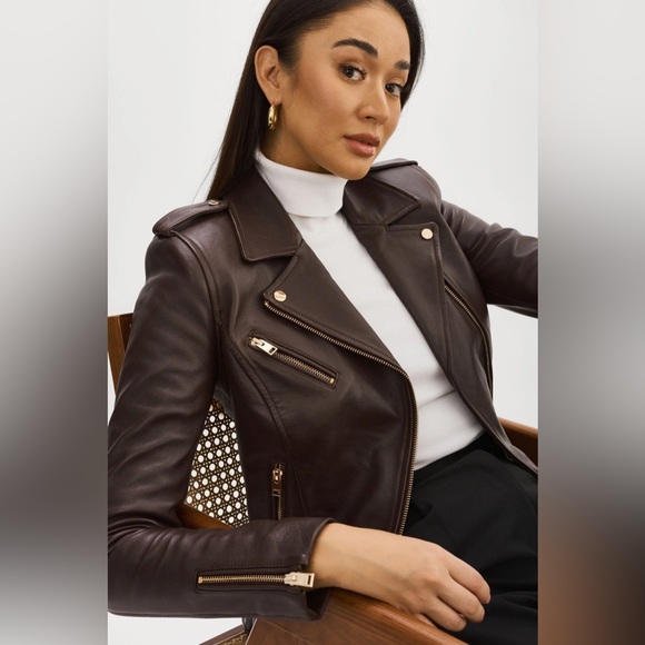 LAMARQUE ~ Mellie Moto Leather Biker Jacket - Picture 8 of 17